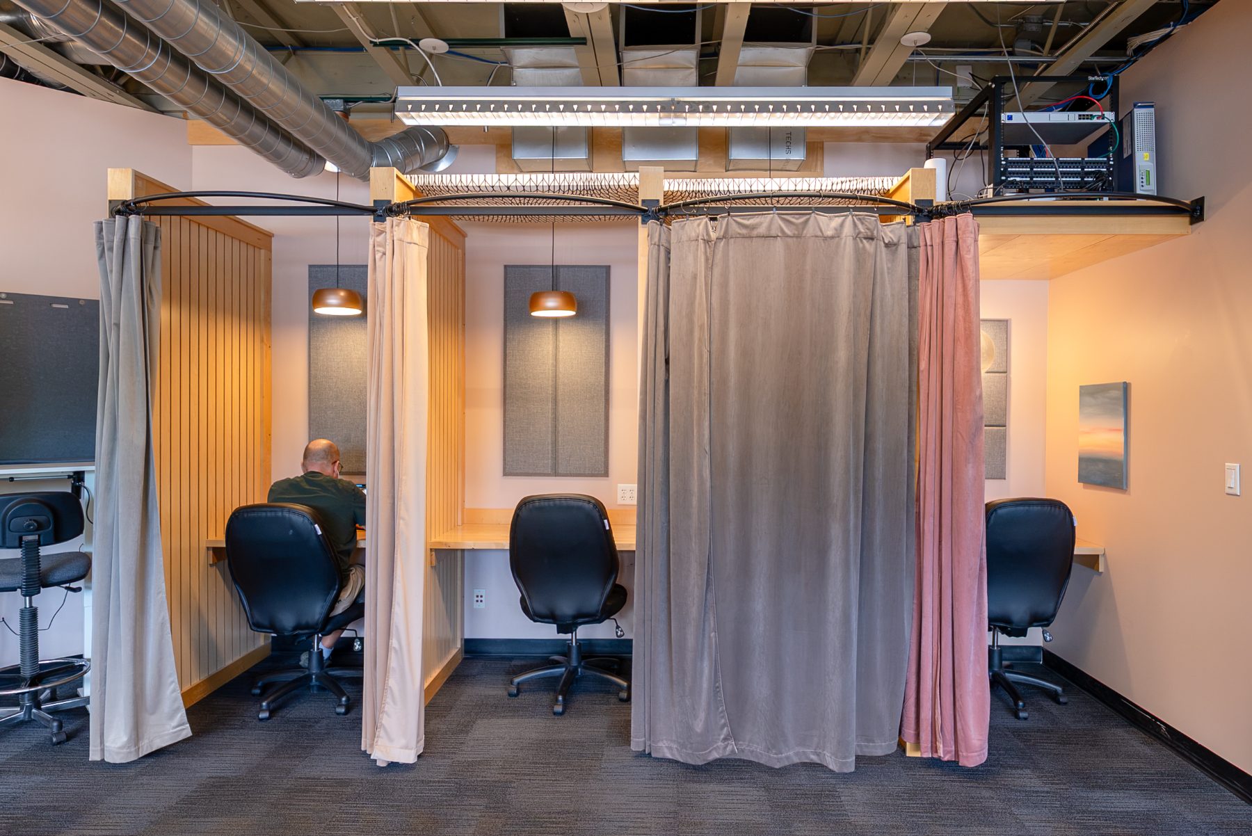 cohere-curtained-desk-booths Curtained desk booths
